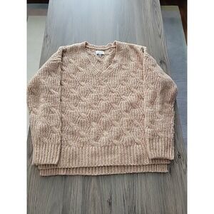 Women's Lucky Brand Tan V- Neck Sweater Size M